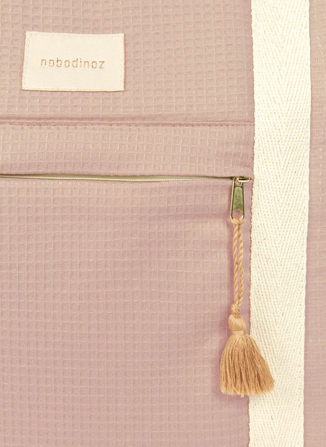 Sac de maternité imperméable en coton bio Opéra | Rose pâle