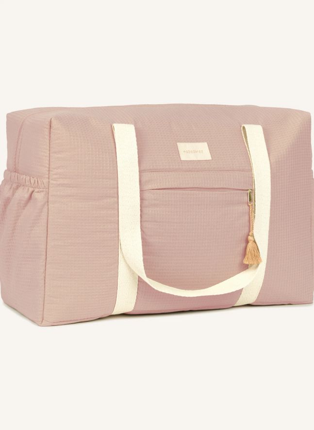 Sac de maternité imperméable en coton bio Opéra | Rose pâle