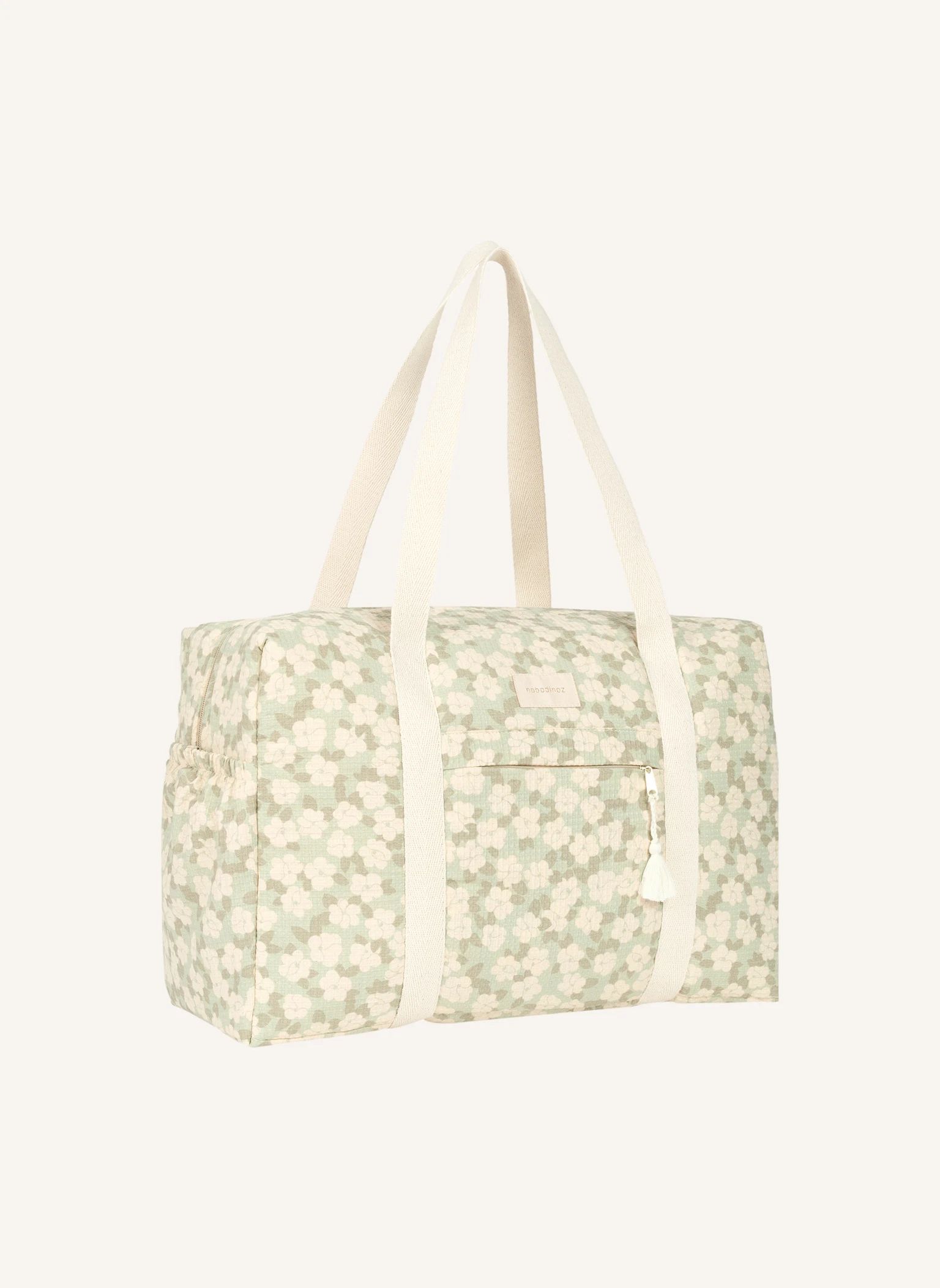 Sac de maternité imperméable en coton bio Opéra Sakura | Sauge- Image produit n°2
