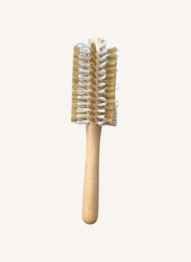 Brosse ronde brushing en poils de sanglier  | Bois clair