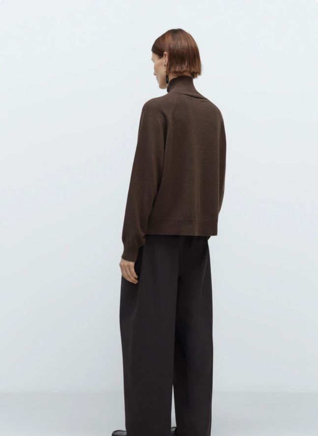 Pull Boutonné Laine Mérinos Extra Fine | Marron