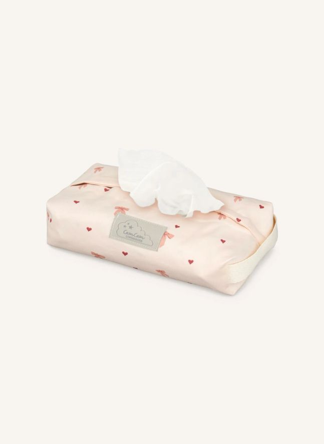 Etui pour lingettes Bows | Rose pâle