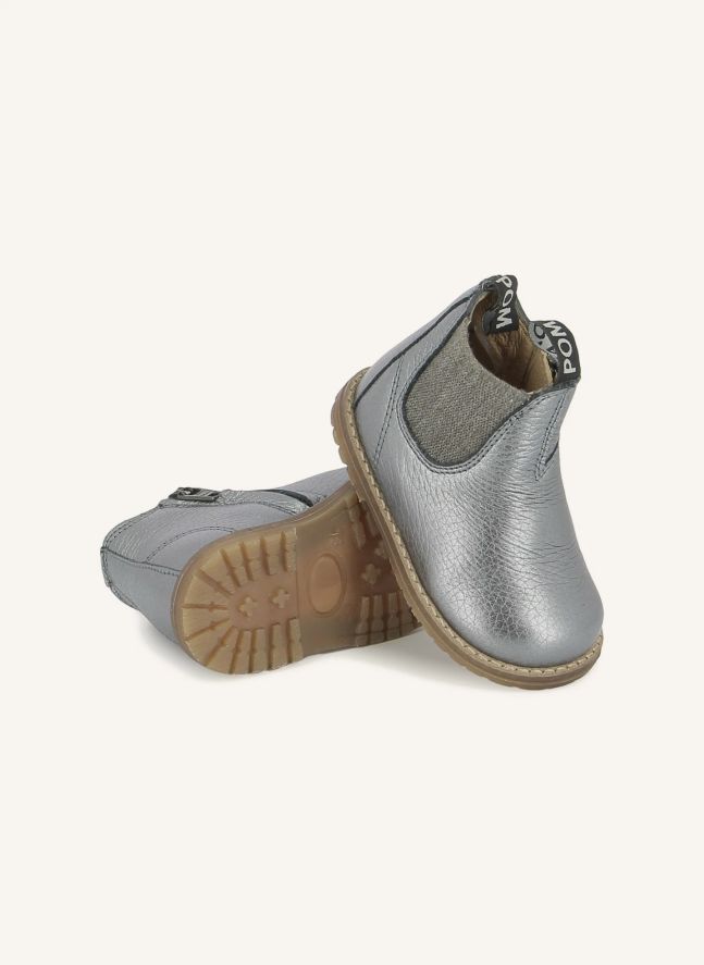 Bottines Bob Jod Zip Cuir Grainé | Bleu gris
