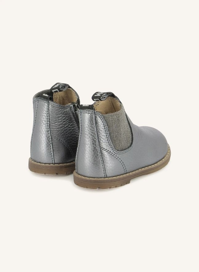 Bottines Bob Jod Zip Cuir Grainé | Bleu gris