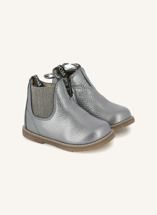 Bottines Bob Jod Zip Cuir Grainé | Bleu gris