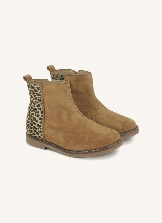 Bottines Trip Back Velours Léopard | Beige