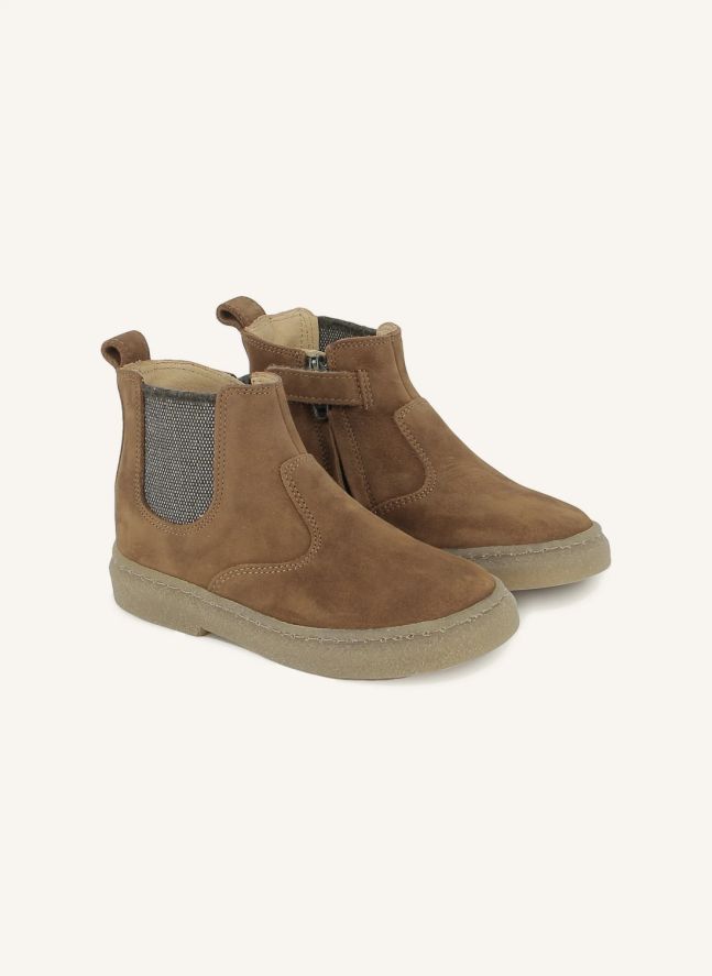 Bottines Trix Jod Zip Nubuck | Cognac