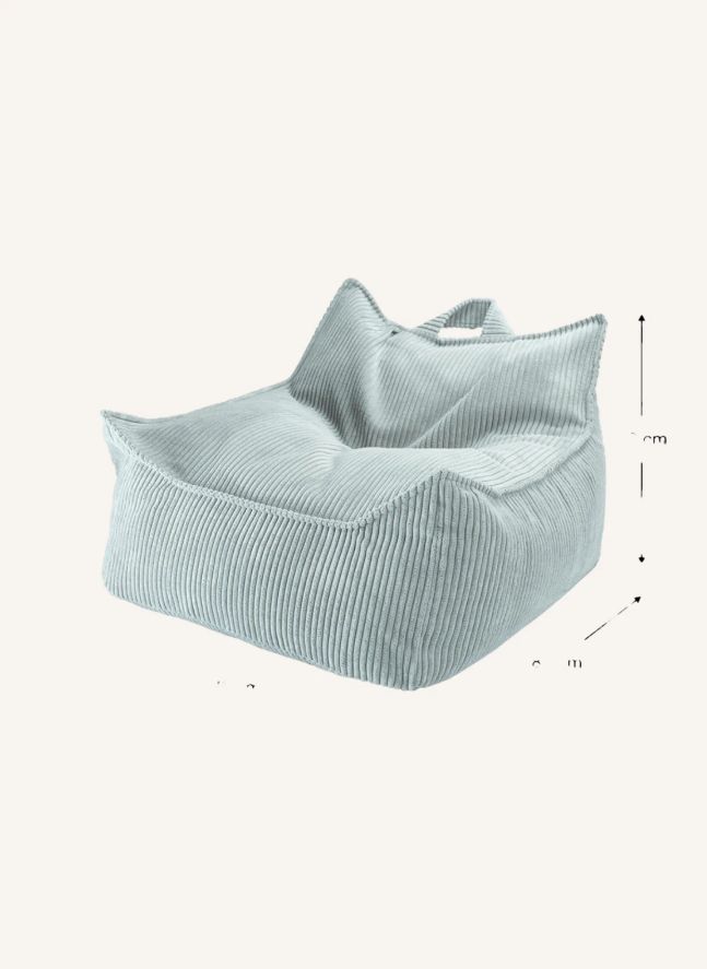 Fauteuil en velours côtelé | Bleu Clair