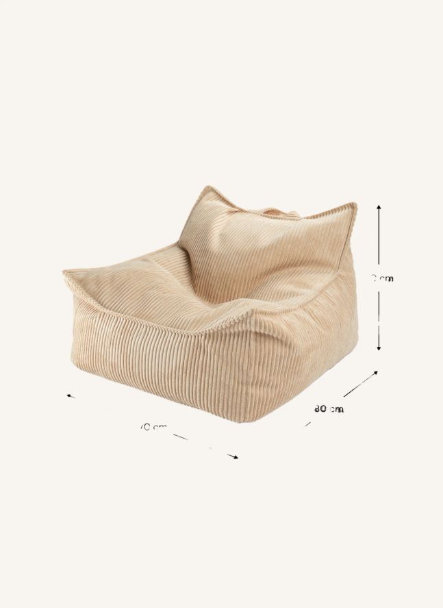 Fauteuil en velours côtelé | Marron clair 