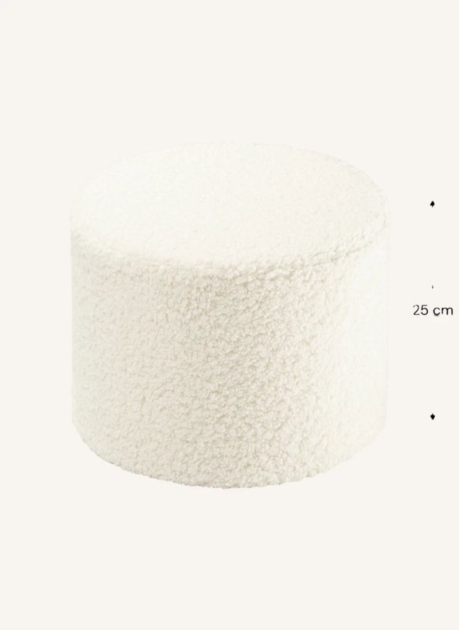 Teddy pouffe | Ecru
