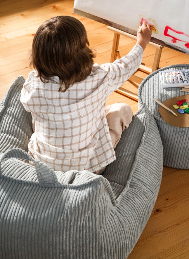 Corduroy armchair | Light Blue
