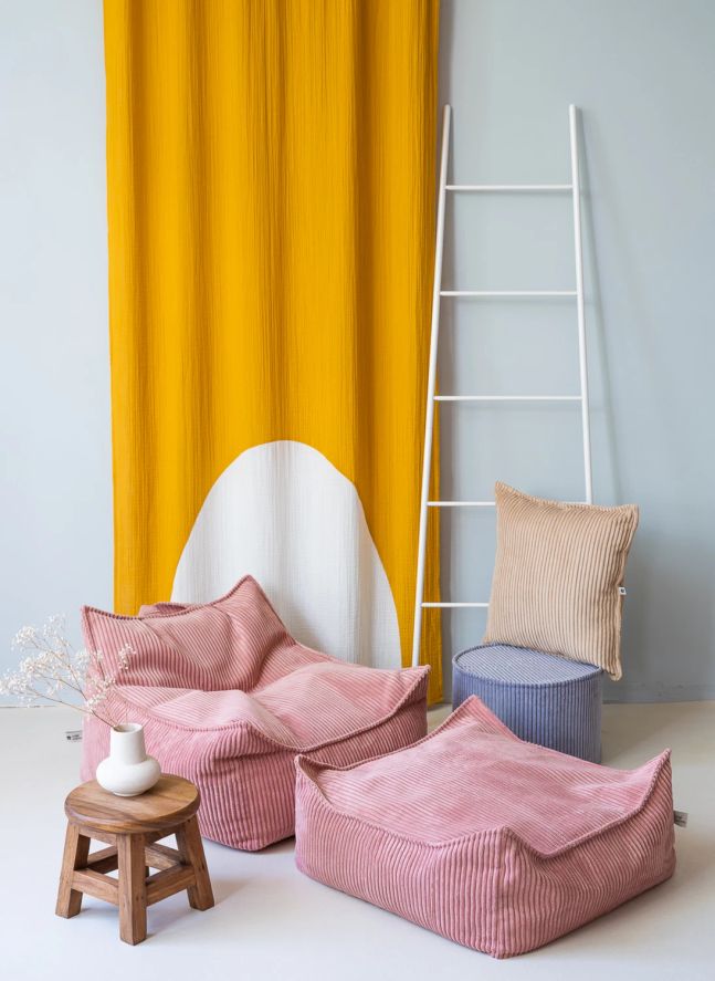 Fauteuil en velours côtelé | Rose