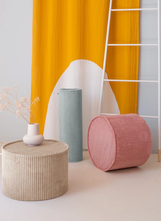 Corduroy pouffe | Beige