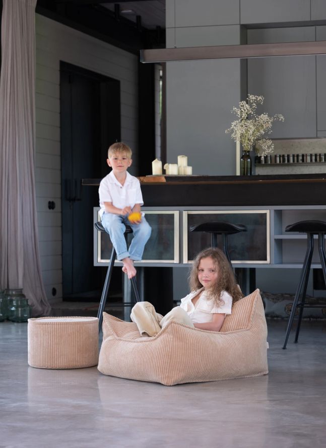 Corduroy pouffe | Beige