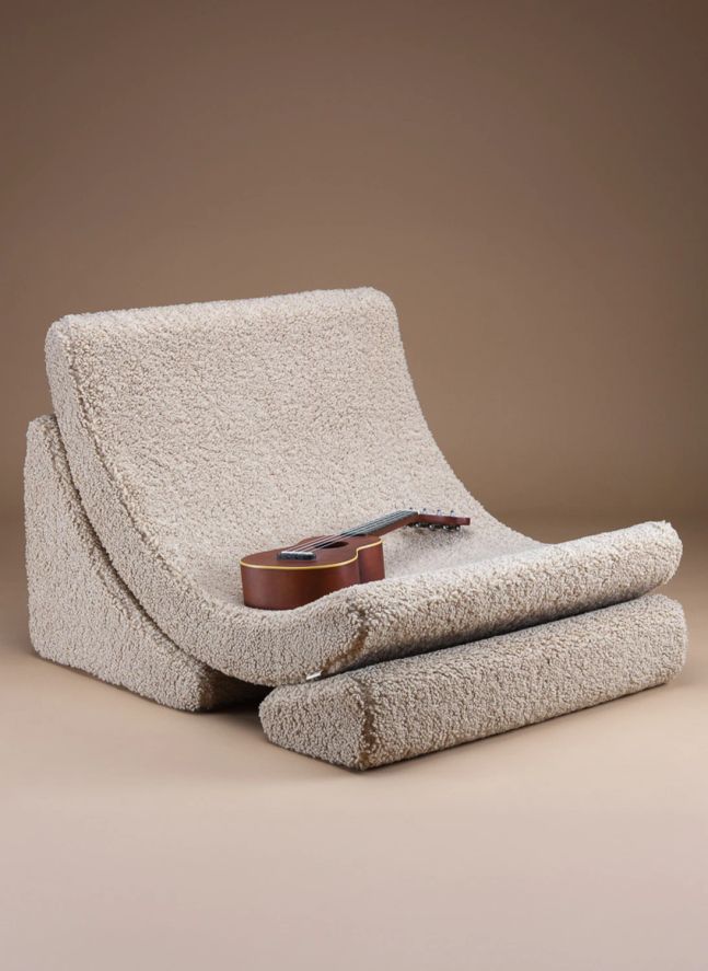 Fauteuil en teddy Moon | Beige