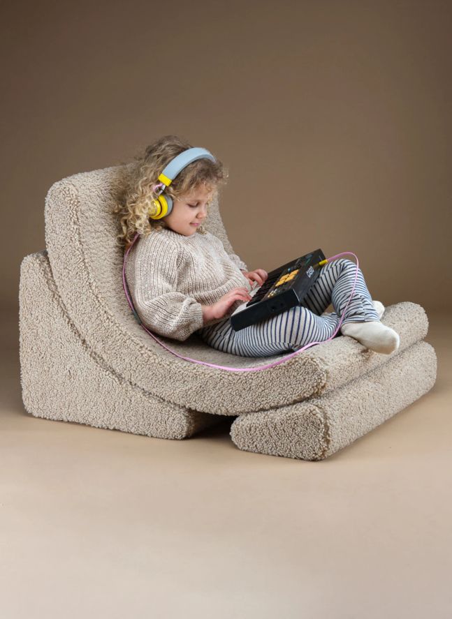 Fauteuil en teddy Moon | Beige