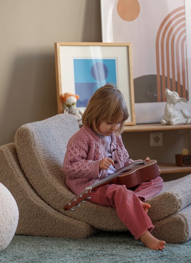 Fauteuil en teddy Moon | Beige