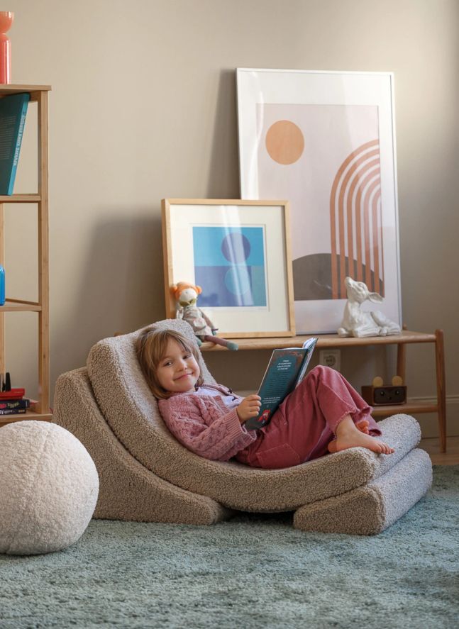 Fauteuil en teddy Moon | Beige