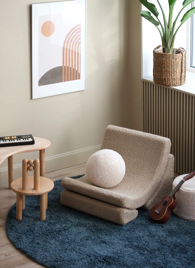 Fauteuil en teddy Moon | Beige