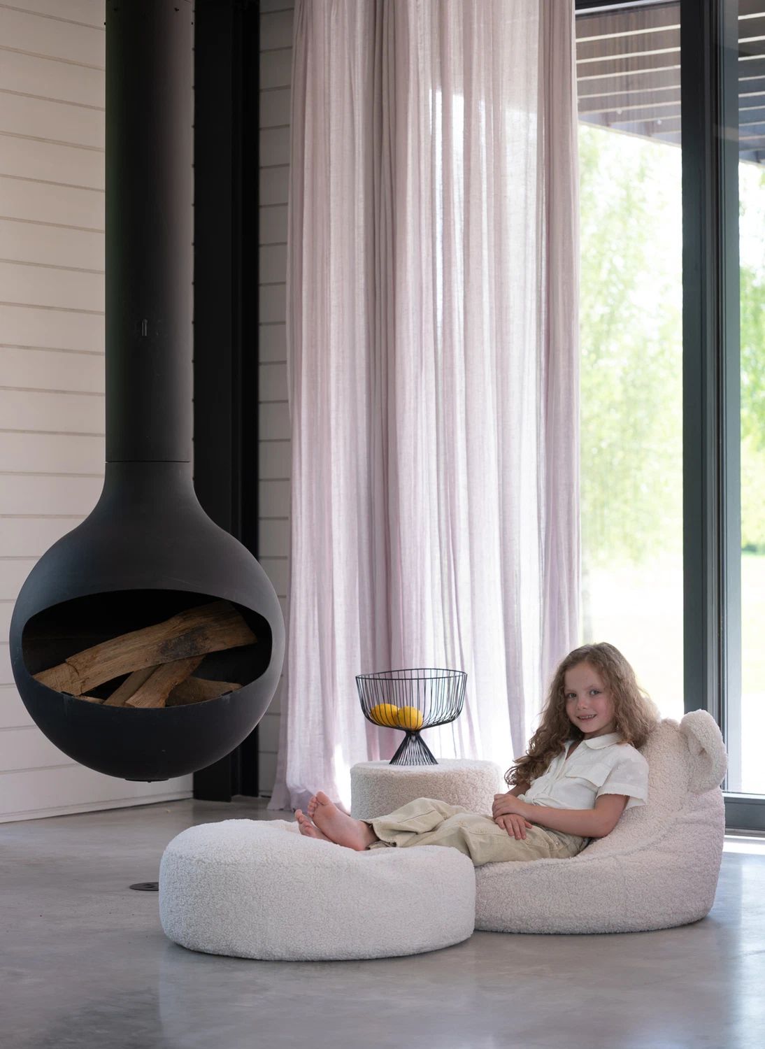 Fauteuil en teddy Bear | Ecru- Image produit n°8