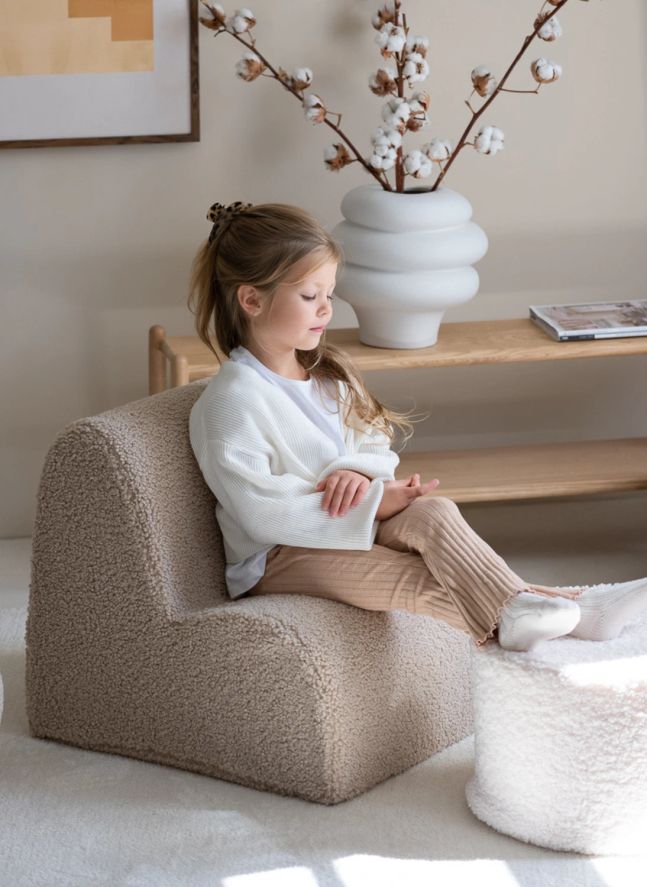 Teddy pouffe | Ecru