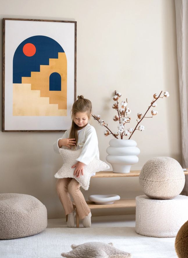 Teddy pouffe | Ecru