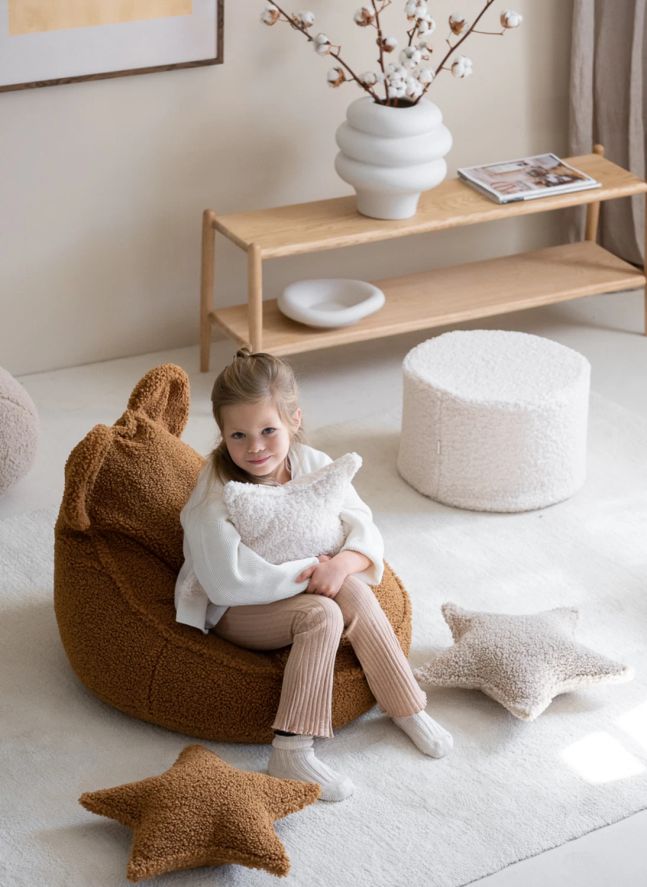 Teddy pouffe | Ecru