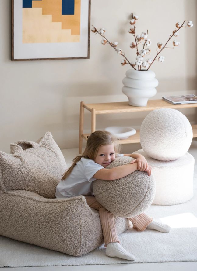 Teddy pouffe | Ecru