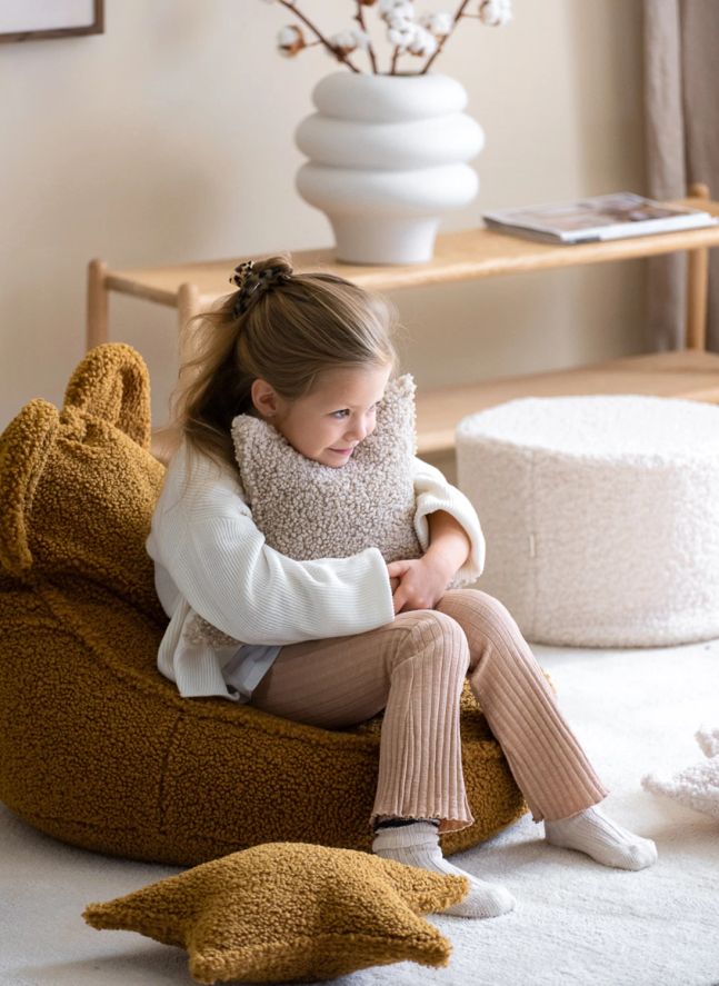 Teddy pouffe | Ecru
