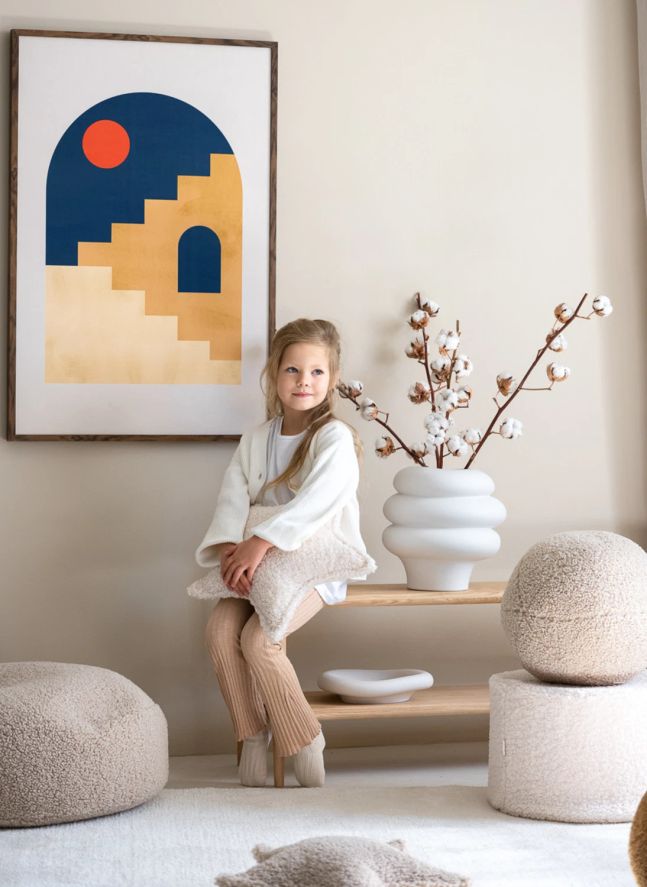 Teddy pouffe | Ecru