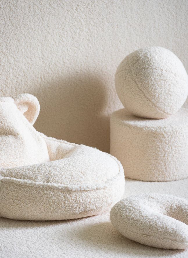 Teddy pouffe | Ecru