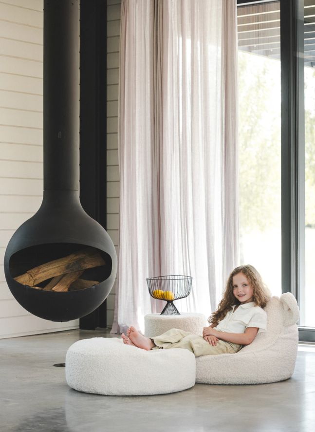 Teddy pouffe | Ecru