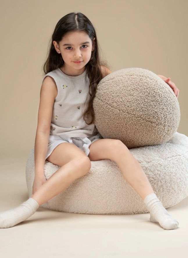 Teddy pouffe | Ecru