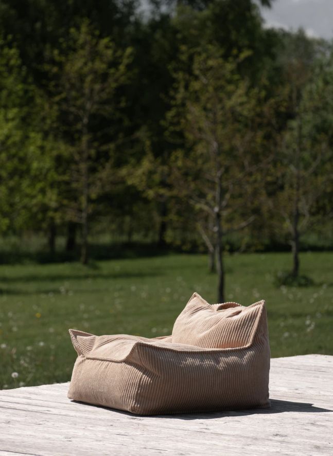 Fauteuil en velours côtelé | Marron clair 