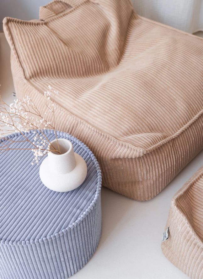 Fauteuil en velours côtelé | Marron clair 