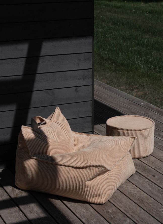 Fauteuil en velours côtelé | Marron clair 