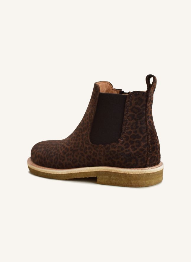 Boots Du Cos Léopard | Chocolat
