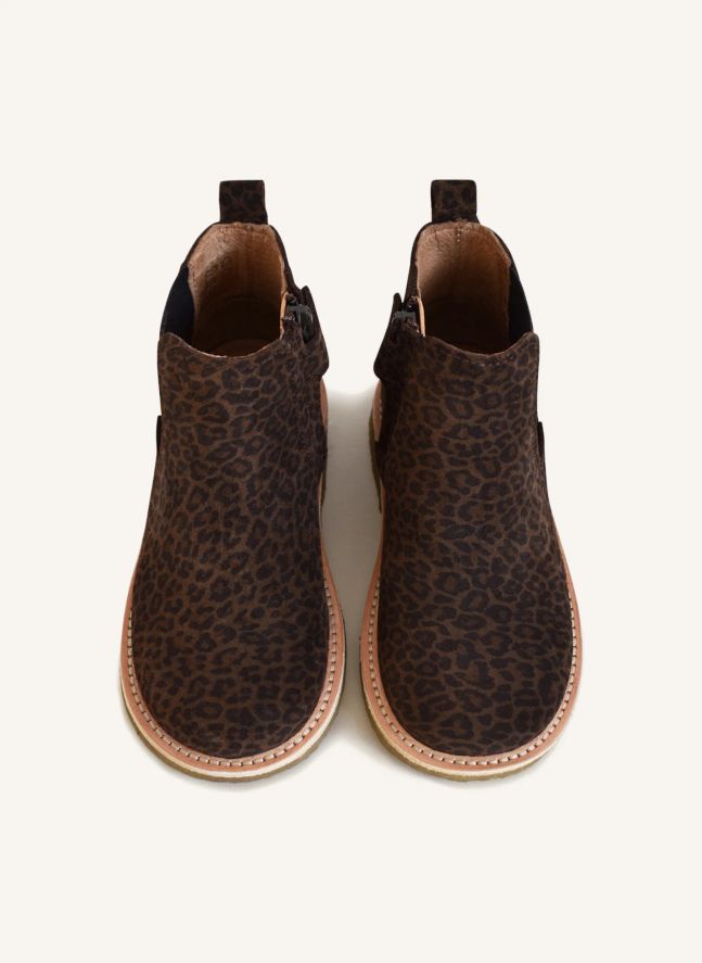 Boots Du Cos Léopard | Chocolat