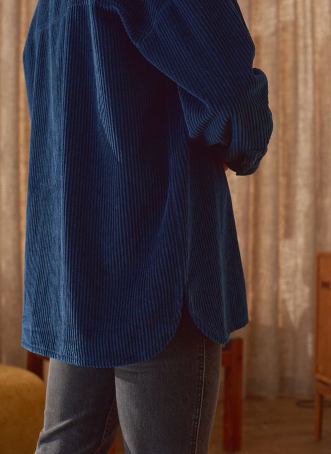 Sur-Chemise Paola Velours Côtelé - Collection Femme | Bleu marine