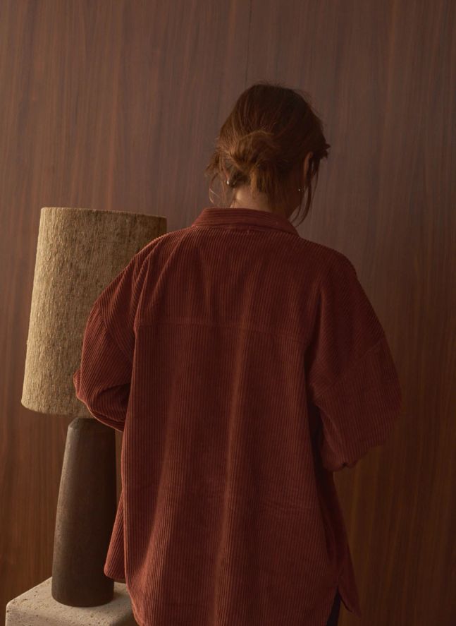 Sur-Chemise Paola Velours Côtelé - Collection Femme | Chocolat