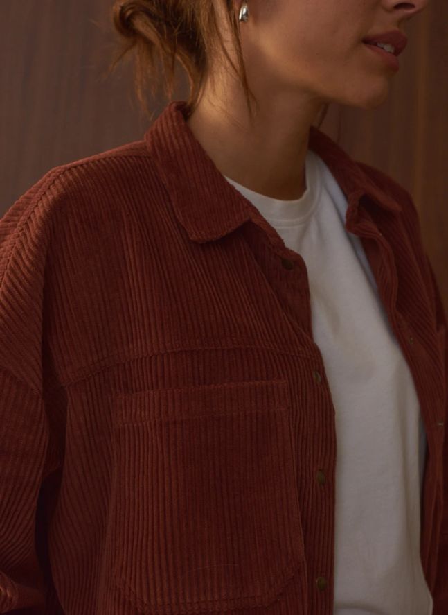 Sur-Chemise Paola Velours Côtelé - Collection Femme | Chocolat