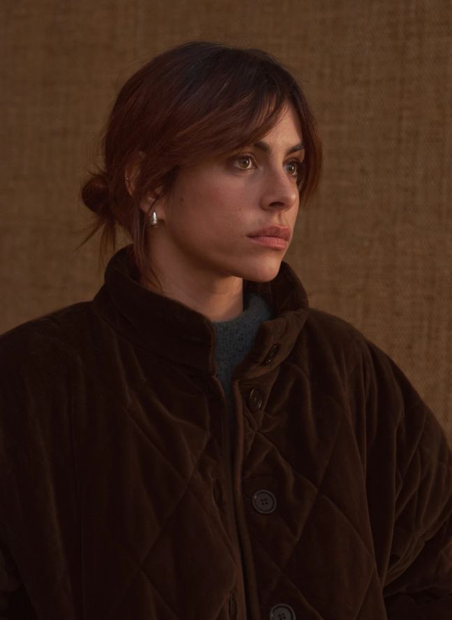 Manteau Matelassée Louisa Velours - Collection Femme | Chocolat