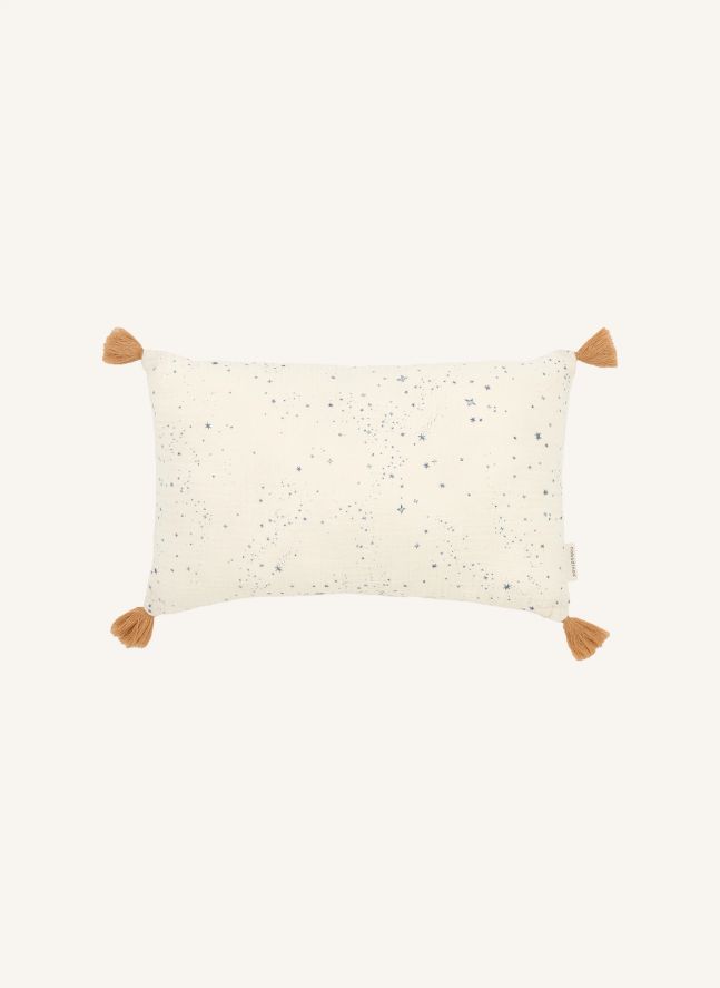 Coussin à pompons Wabi Sabi Milky Way  | Bleu