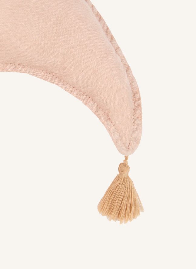 Coussin Lune - Lin Français | Rose poudré