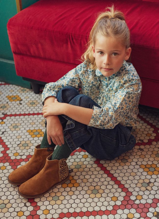 Bottines Trip Back Velours Léopard | Beige
