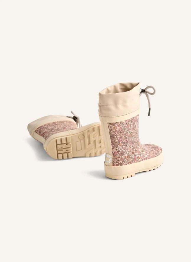 Botas de lluvia floreadas con estampado térmico | Rosa