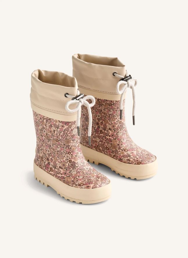 Botas de lluvia floreadas con estampado térmico | Rosa