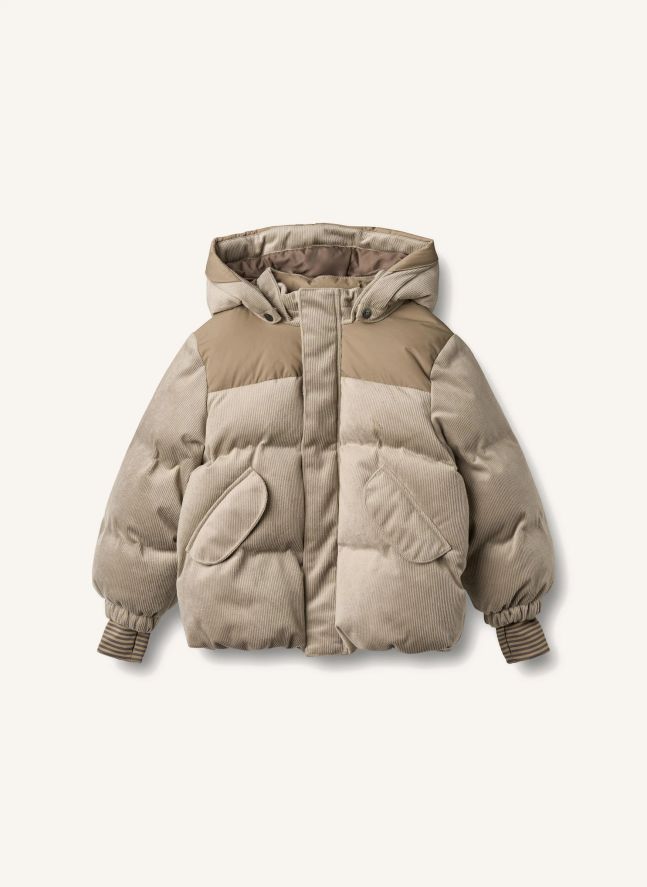Chaqueta de plumón de fibra reciclada Mads | Beige