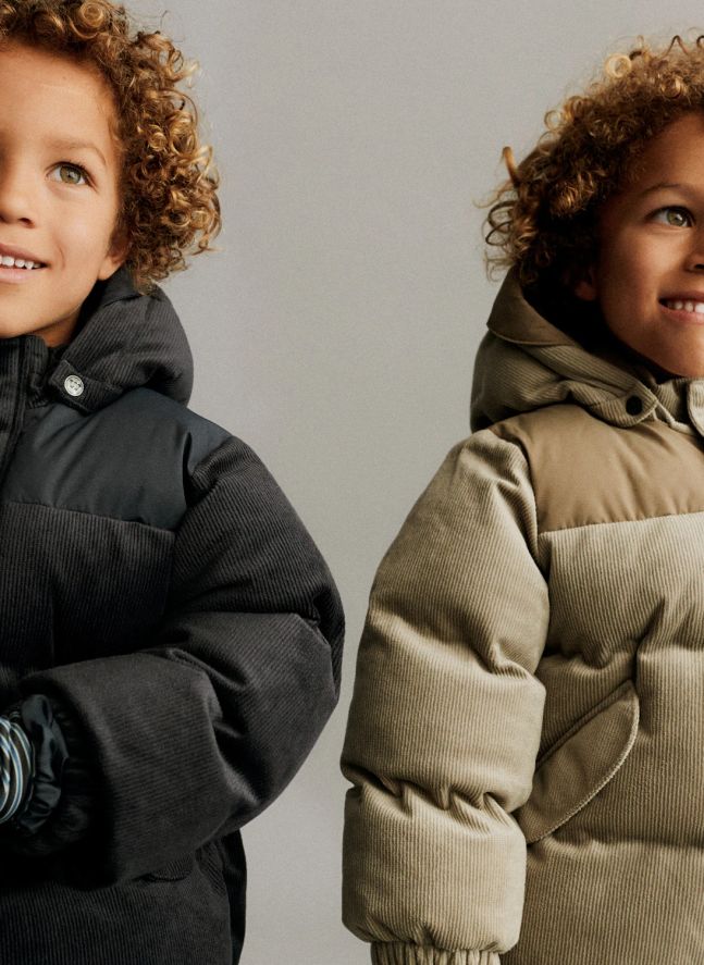 Chaqueta de plumón de fibra reciclada Mads | Beige