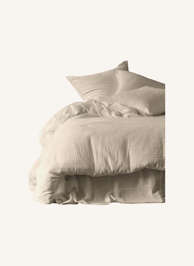 Taies d'oreiller en gaze de coton Mykonos - Set de 2 | Craie